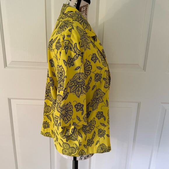 EUC Saunders Floral Yellow Shirt - Picture 8 of 9